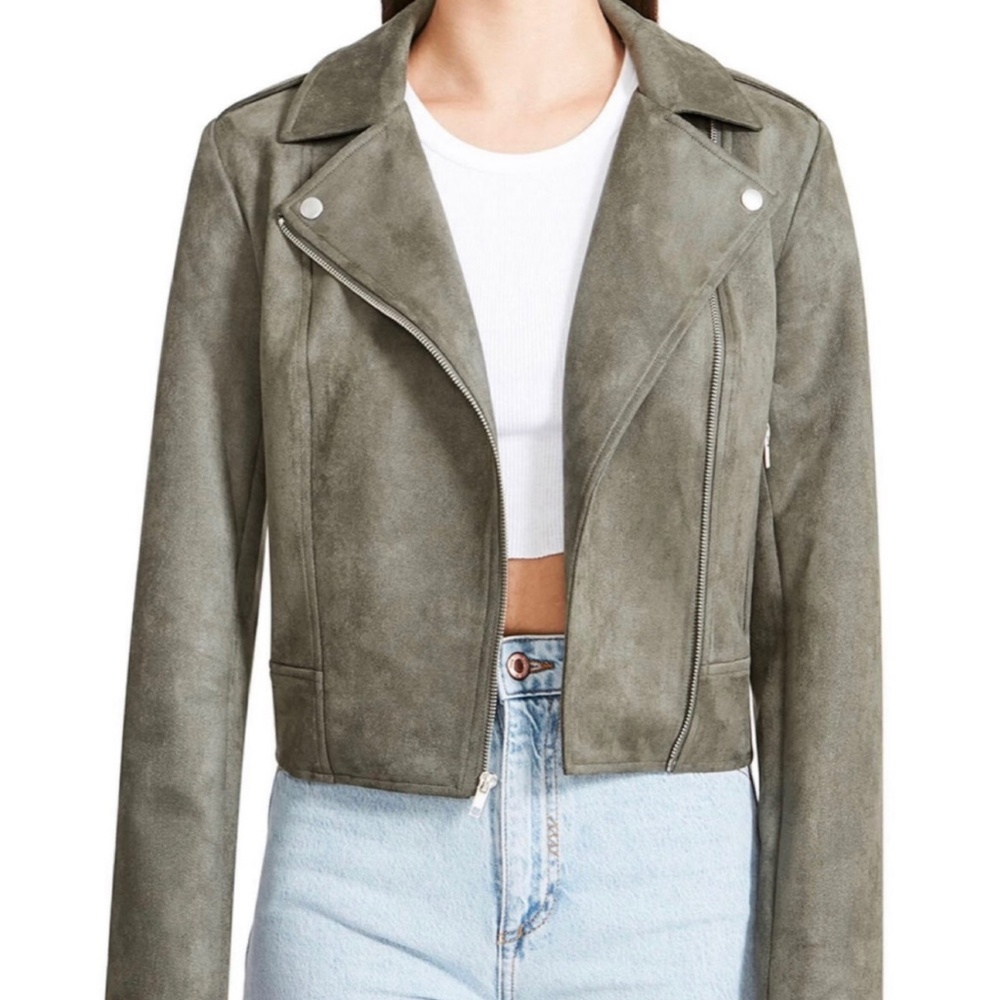 NWT Medium BB Dakota by Steve Madden Olive Suede Moto Jacket